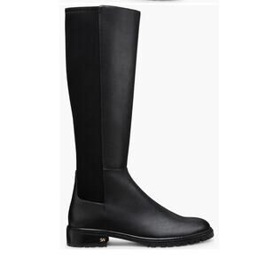 Stuart Weitzman Women's City Knee High Boots Black Leather Textile Size 8 NWOB